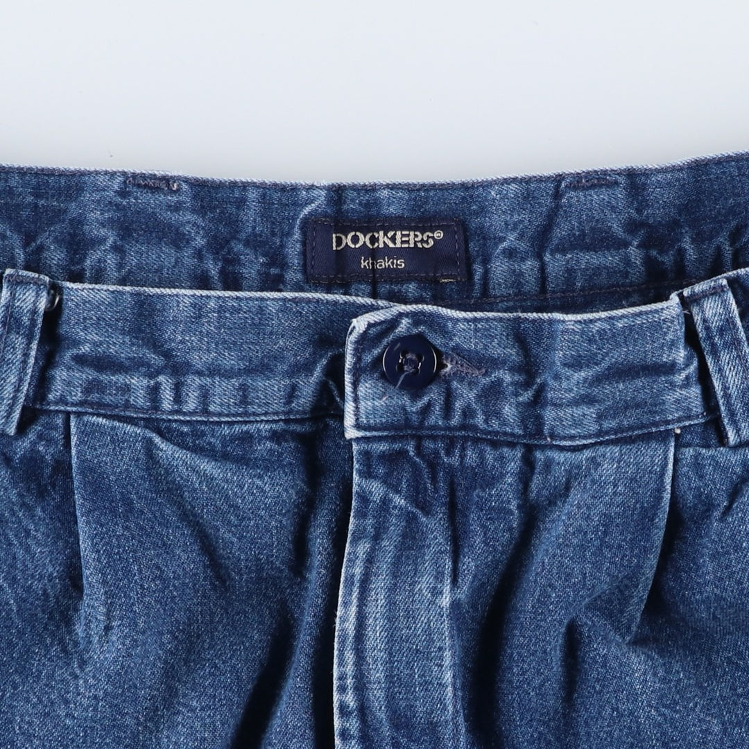 2000'S Dockers Khakis 40545-4518 Two-Pleat Tapered Denim Pants, Men's W33 (approx.) cotton navy blue type Vintage Second Hand