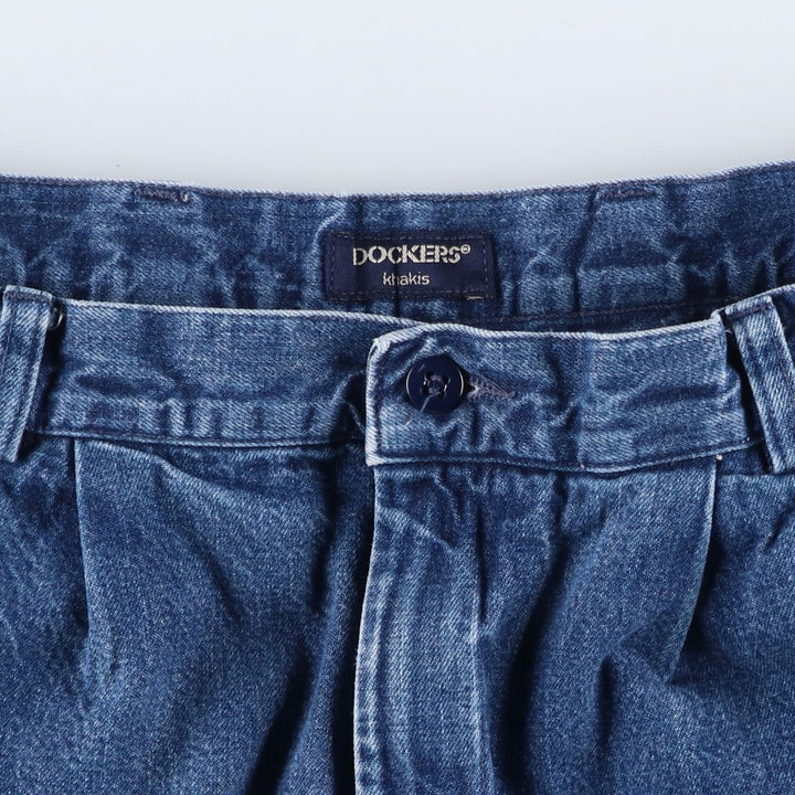 2000'S Dockers Khakis 40545-4518 Two-Pleat Tapered Denim Pants, Men's W33 (approx.) cotton navy blue type Vintage Second Hand