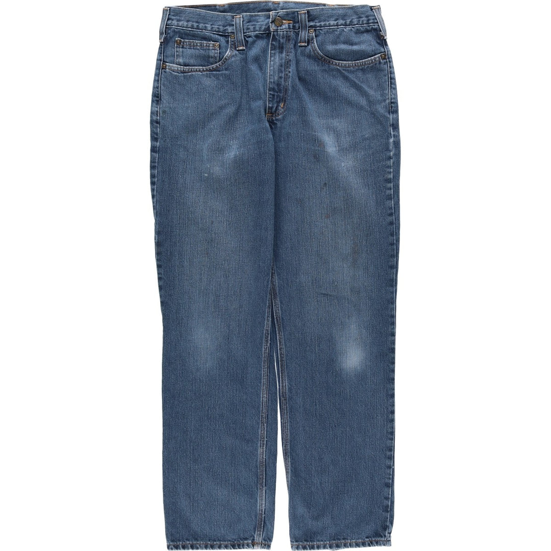 Carhartt Relaxed Fit Tapered Denim Pants for Men, W34 equivalent cotton blue type Vintage Second Hand
