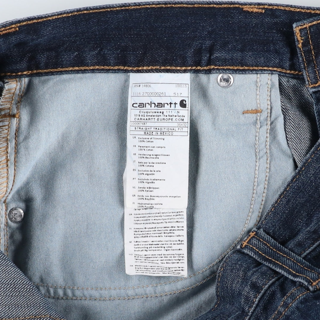 Carhartt Straight Traditional Fit Straight Denim Pants, Men's W37 (approx.) cotton navy blue type Vintage Second Hand