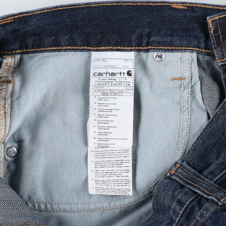 Carhartt Straight Traditional Fit Straight Denim Pants, Men's W37 (approx.) cotton navy blue type Vintage Second Hand