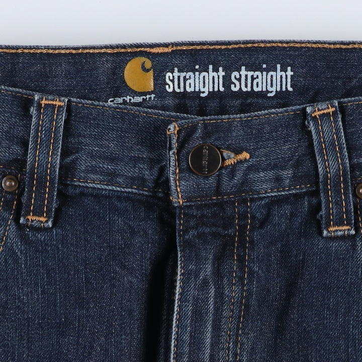 Carhartt Straight Traditional Fit Straight Denim Pants, Men's W37 (approx.) cotton navy blue type Vintage Second Hand