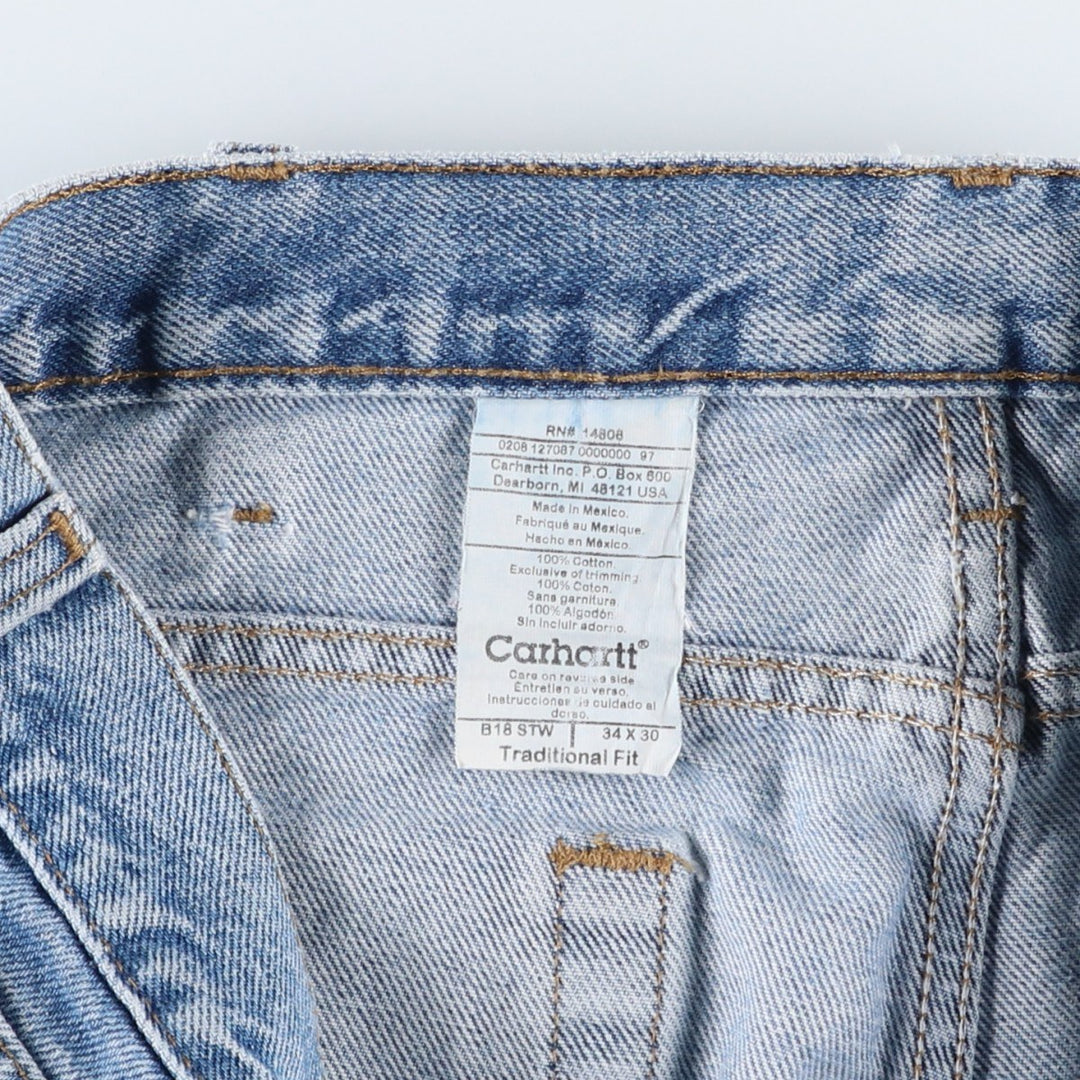 2000'S Carhartt Traditional Fit Tapered Denim Pants, Men's Size 34 cotton blue type Vintage Second Hand