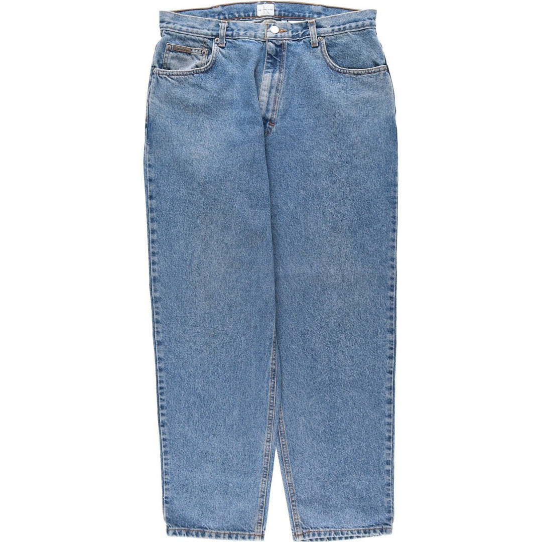 90s-00'S Vintage Calvin Klein Jeans Tapered Denim Pants, Made in USA, Men's Size 34 cotton blue type Vintage Second Hand