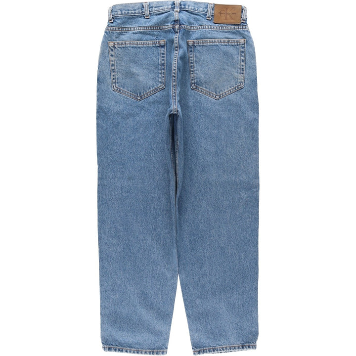 90s-00'S Vintage Calvin Klein Jeans Tapered Denim Pants, Made in USA, Men's Size 34 cotton blue type Vintage Second Hand