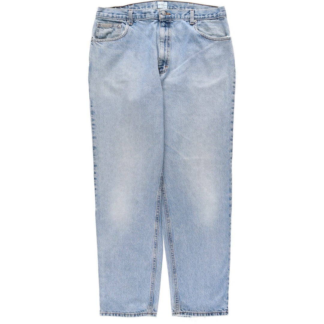 1990'S Calvin Klein Jeans Tapered Denim Pants, Made in USA, Men's Size W36 (approx.), Vintage cotton blue type Vintage Second Hand