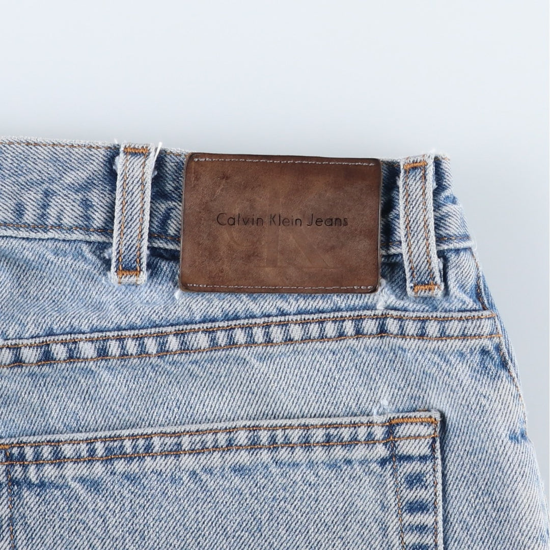 1990'S Calvin Klein Jeans Tapered Denim Pants, Made in USA, Men's Size W36 (approx.), Vintage cotton blue type Vintage Second Hand