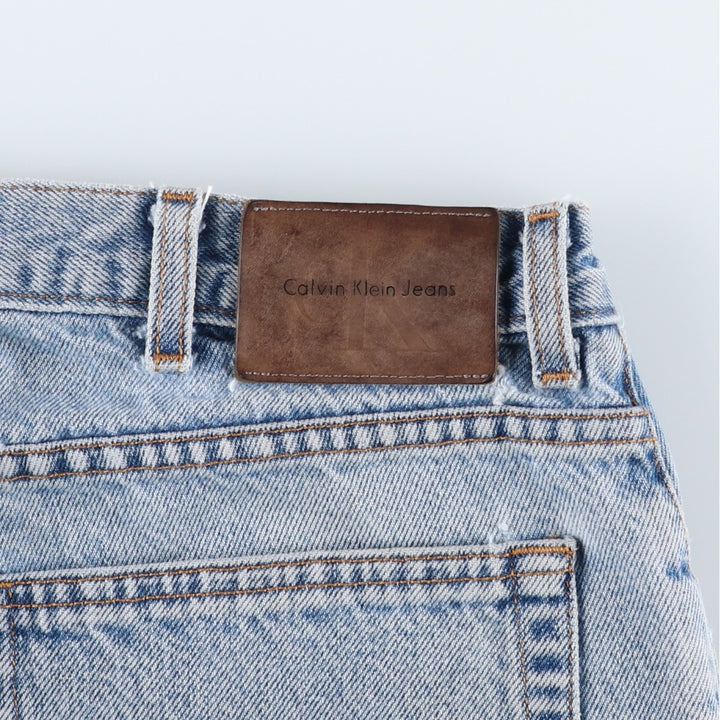 1990'S Calvin Klein Jeans Tapered Denim Pants, Made in USA, Men's Size W36 (approx.), Vintage cotton blue type Vintage Second Hand