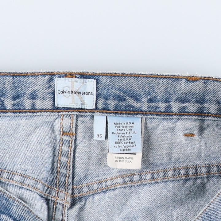 1990'S Calvin Klein Jeans Tapered Denim Pants, Made in USA, Men's Size W36 (approx.), Vintage cotton blue type Vintage Second Hand