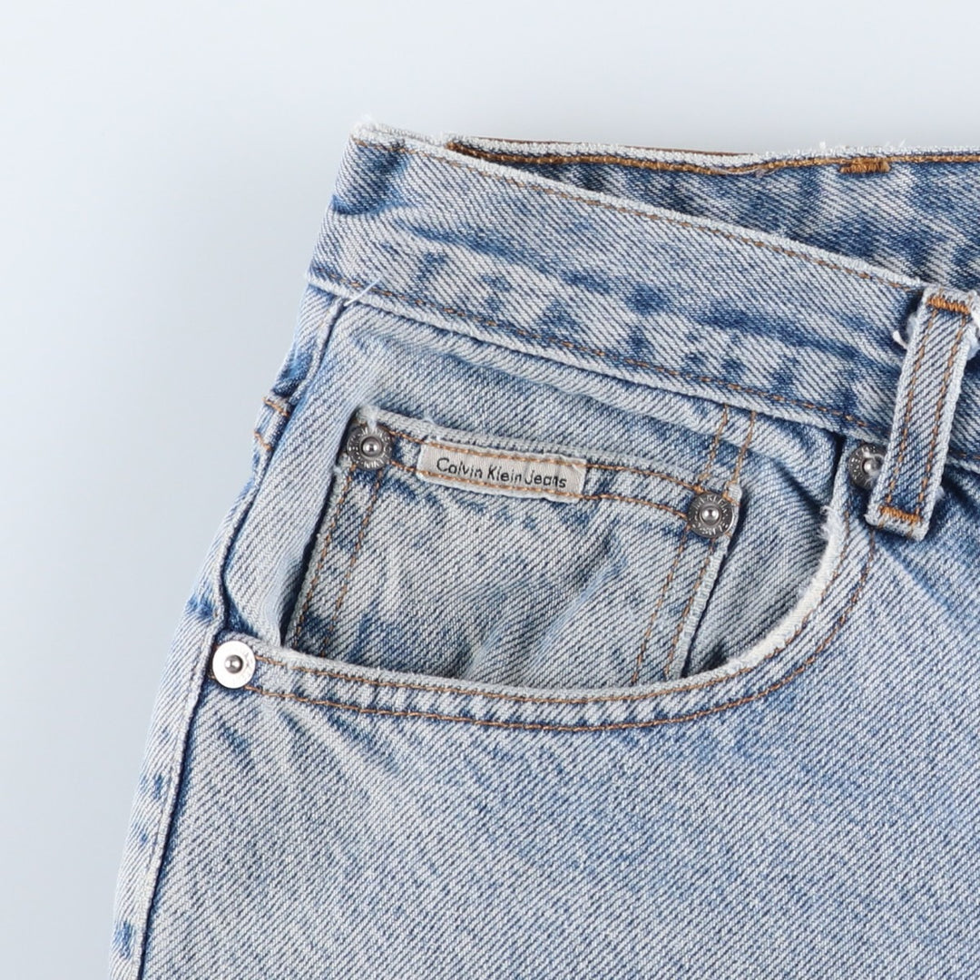 1990'S Calvin Klein Jeans Tapered Denim Pants, Made in USA, Men's Size W36 (approx.), Vintage cotton blue type Vintage Second Hand