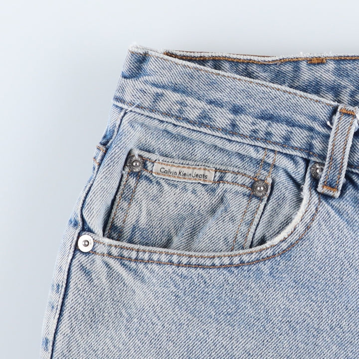 1990'S Calvin Klein Jeans Tapered Denim Pants, Made in USA, Men's Size W36 (approx.), Vintage cotton blue type Vintage Second Hand