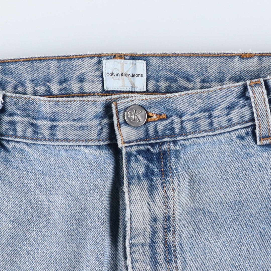 1990'S Calvin Klein Jeans Tapered Denim Pants, Made in USA, Men's Size W36 (approx.), Vintage cotton blue type Vintage Second Hand