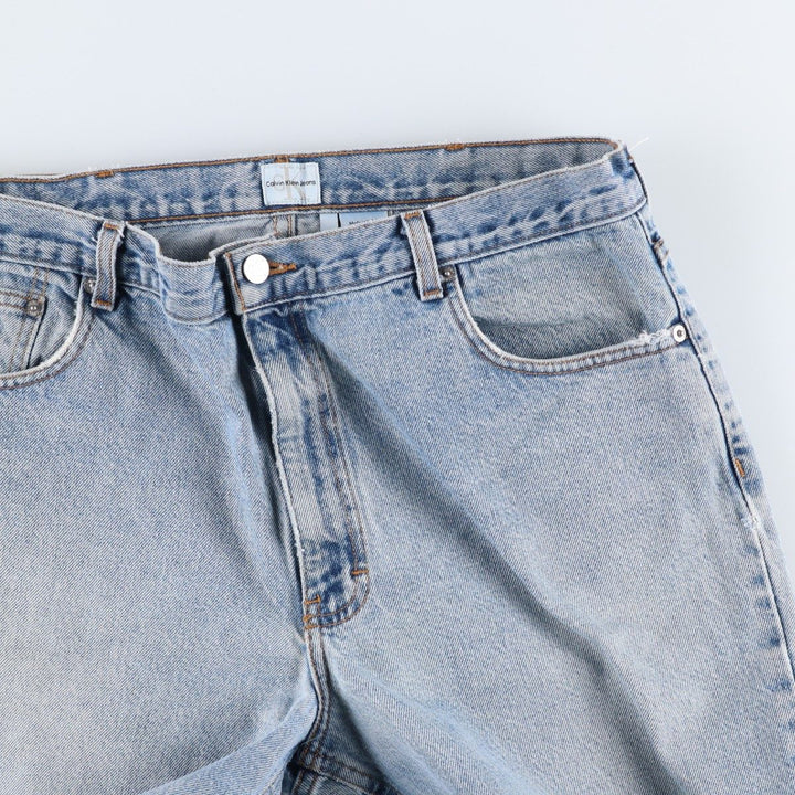 1990'S Calvin Klein Jeans Tapered Denim Pants, Made in USA, Men's Size W36 (approx.), Vintage cotton blue type Vintage Second Hand