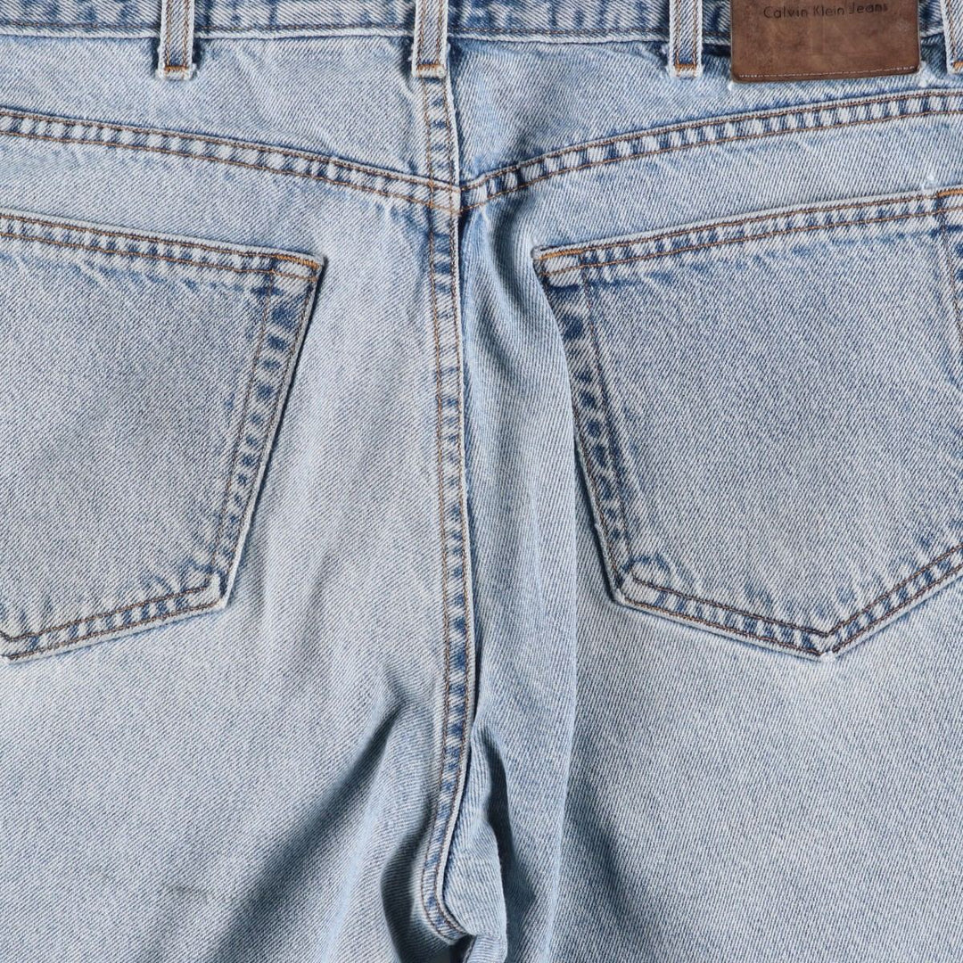 1990'S Calvin Klein Jeans Tapered Denim Pants, Made in USA, Men's Size W36 (approx.), Vintage cotton blue type Vintage Second Hand