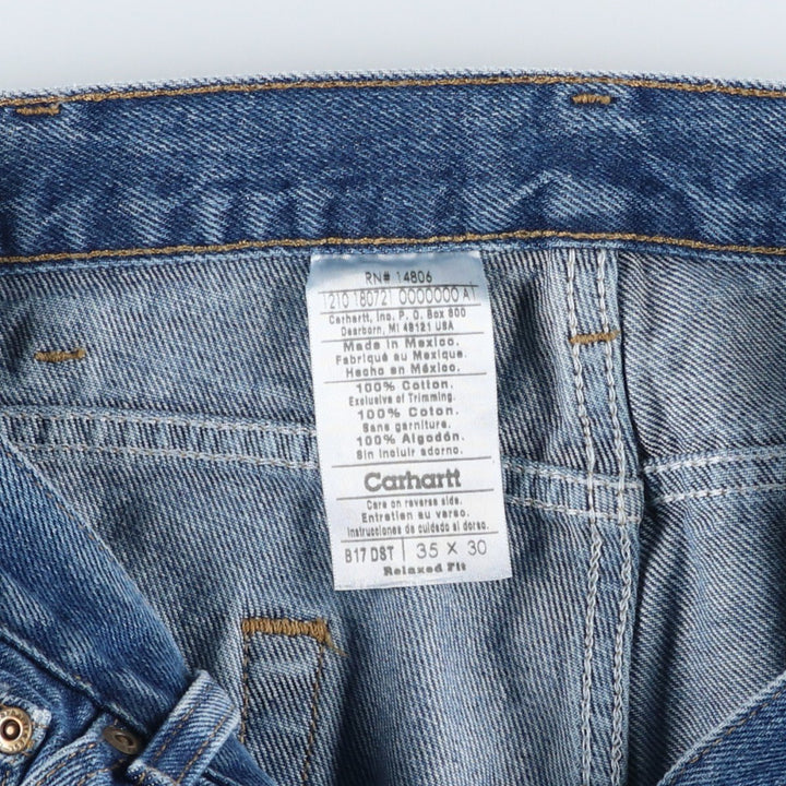 Carhartt Relaxed Fit Tapered Denim Pants for Men, W35 cotton blue type Vintage Second Hand