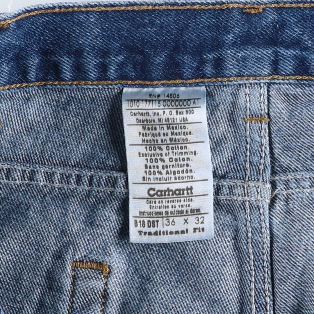 Carhartt Traditional Fit Logo Patch Tapered Denim Pants, Men's W37 (approx.) cotton blue type Vintage Second Hand