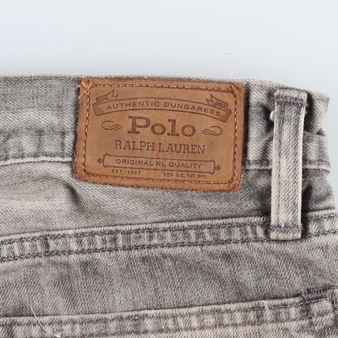 Ralph Lauren POLO RALPH LAUREN Men's Straight Denim Pants, Size W38 cotton gray type Vintage Second Hand