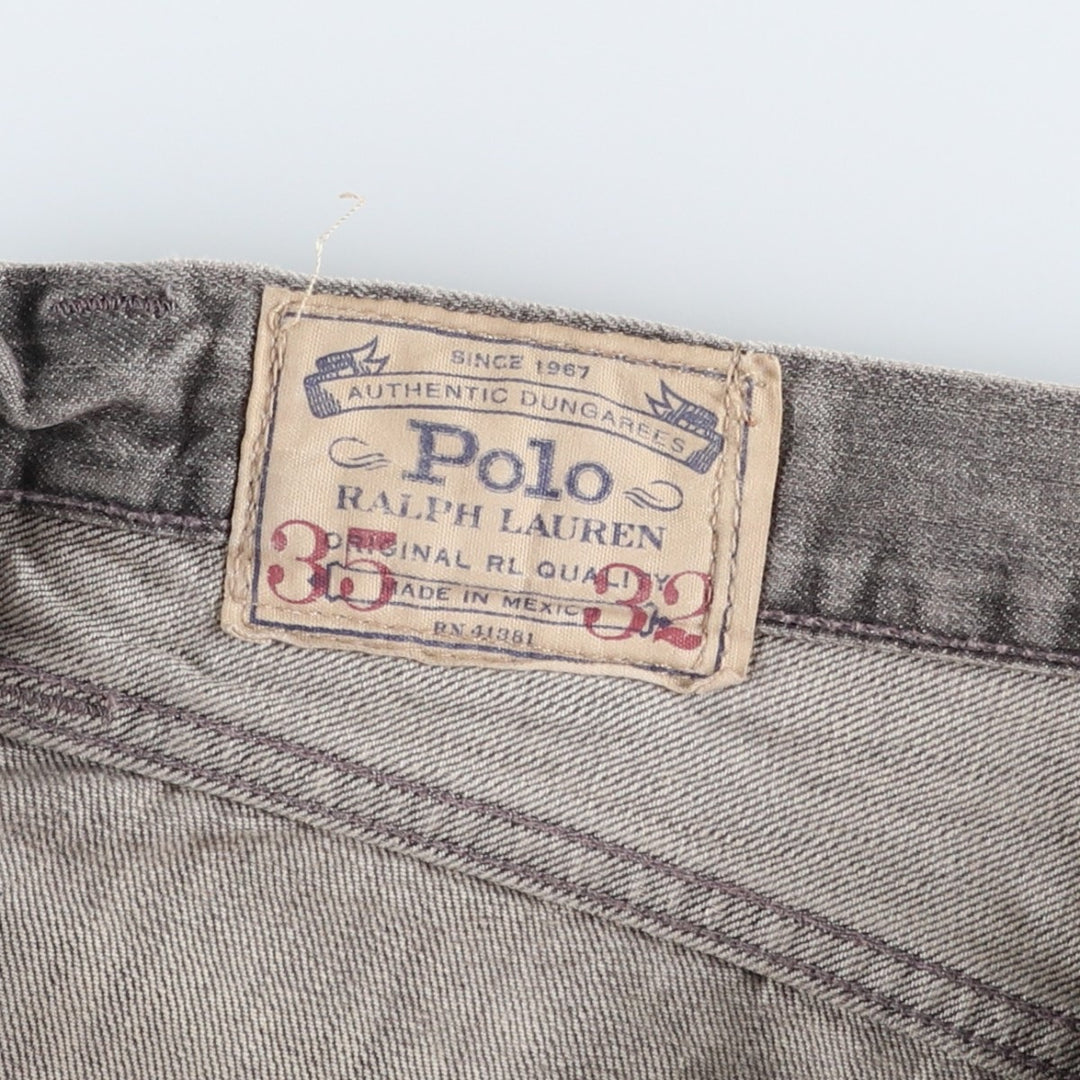 Ralph Lauren POLO RALPH LAUREN Men's Straight Denim Pants, Size W38 cotton gray type Vintage Second Hand