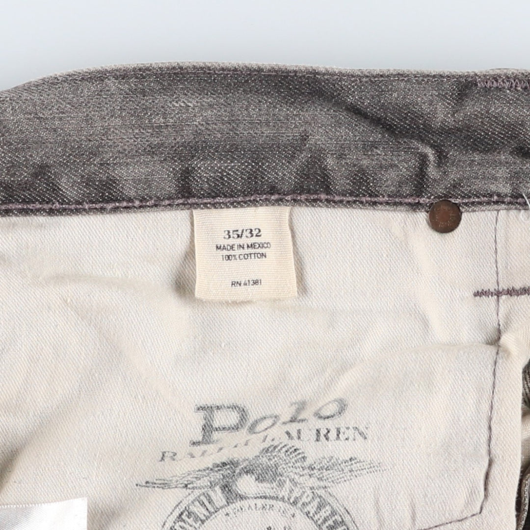 Ralph Lauren POLO RALPH LAUREN Men's Straight Denim Pants, Size W38 cotton gray type Vintage Second Hand