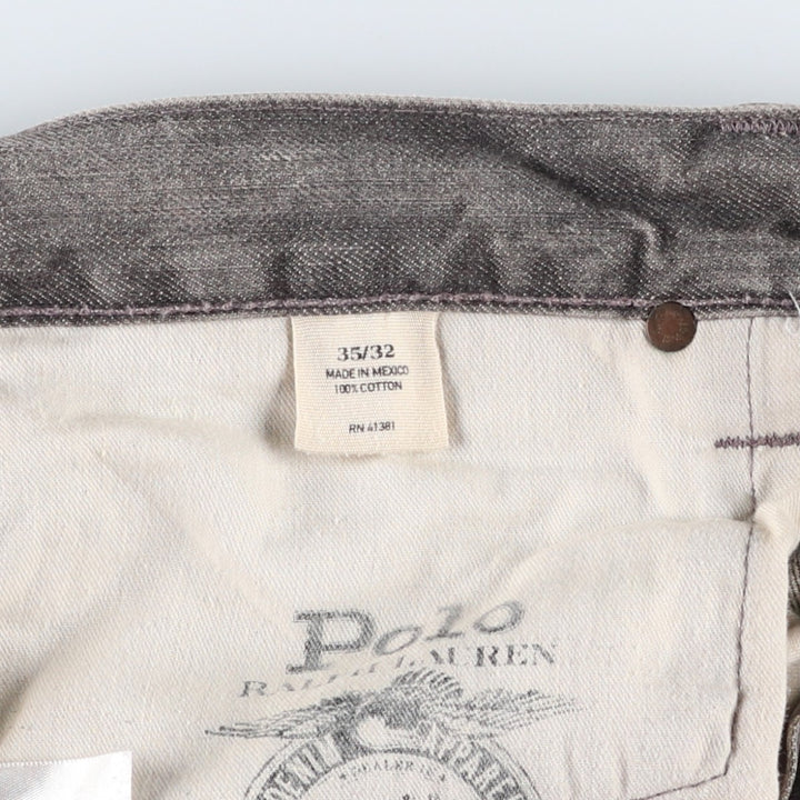 Ralph Lauren POLO RALPH LAUREN Men's Straight Denim Pants, Size W38 cotton gray type Vintage Second Hand