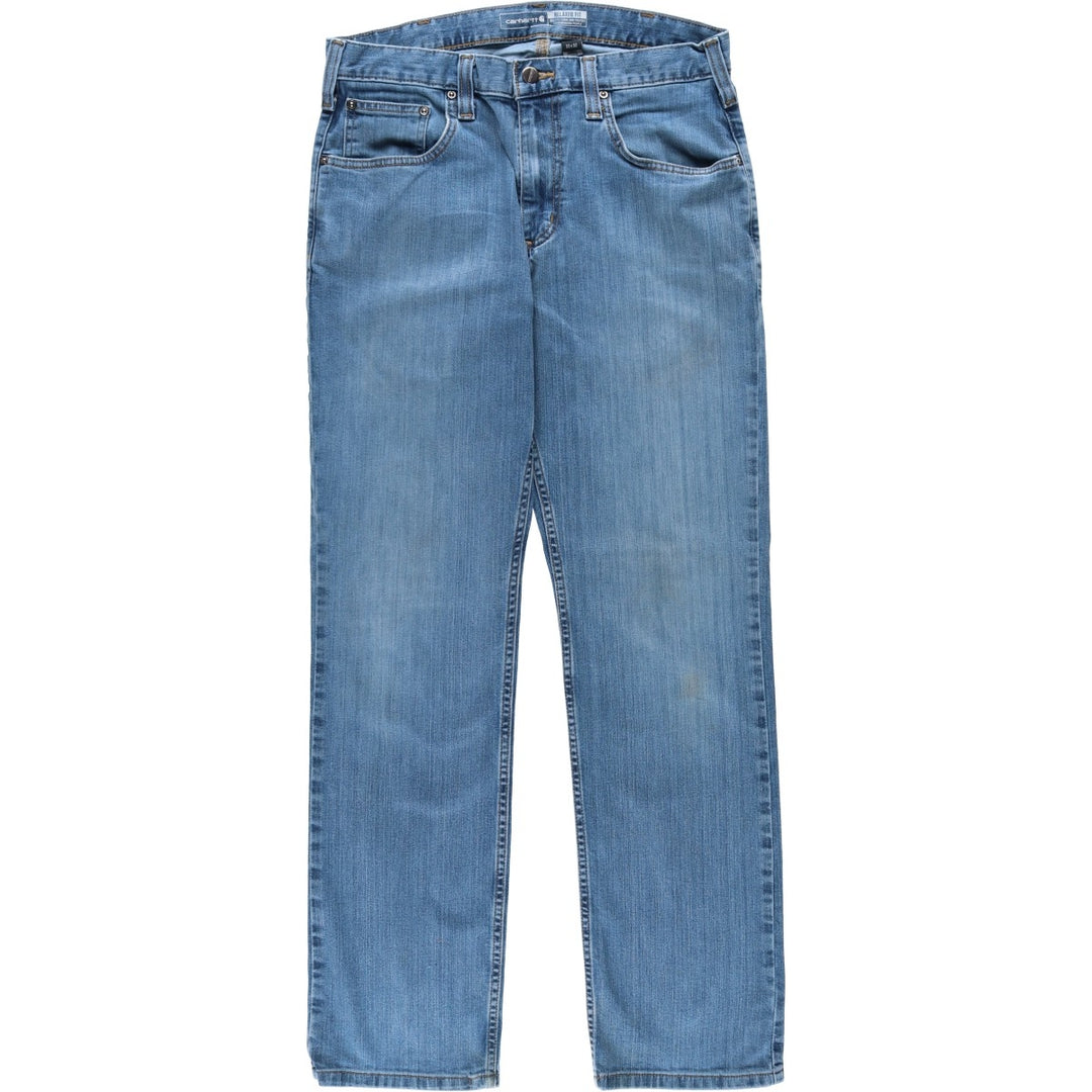 Carhartt Relaxed Fit Straight Denim Pants, Men's W34 (approx.) cotton blue type Vintage Second Hand
