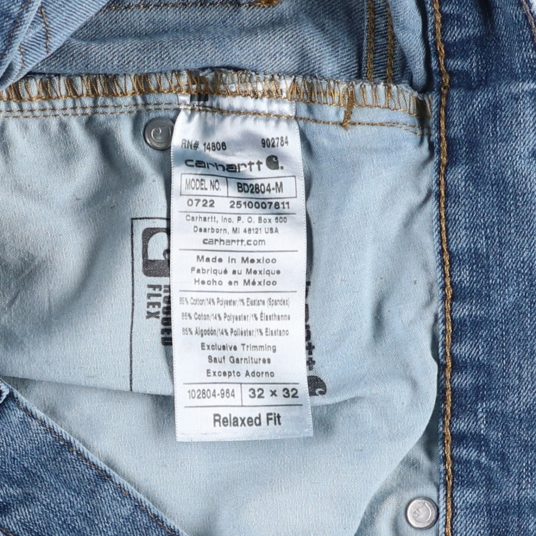 Carhartt Relaxed Fit Straight Denim Pants, Men's W34 (approx.) cotton blue type Vintage Second Hand
