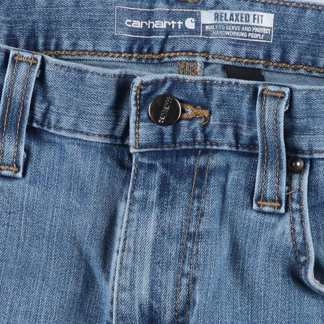 Carhartt Relaxed Fit Straight Denim Pants, Men's W34 (approx.) cotton blue type Vintage Second Hand