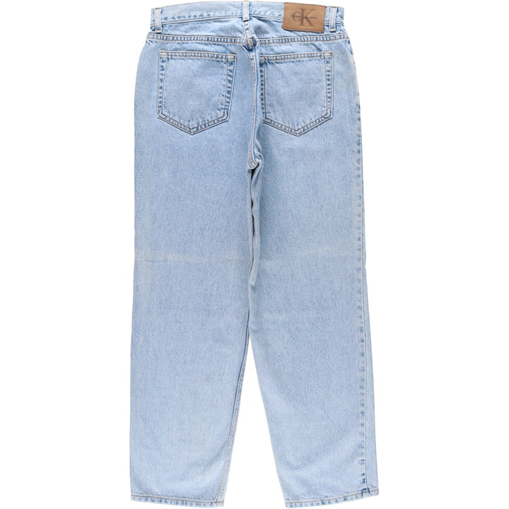 1990'S Calvin Klein Tapered Denim Pants, Made in USA, Men's Size W32 (approx.), Vintage cotton Blue type light blue Vintage Second Hand