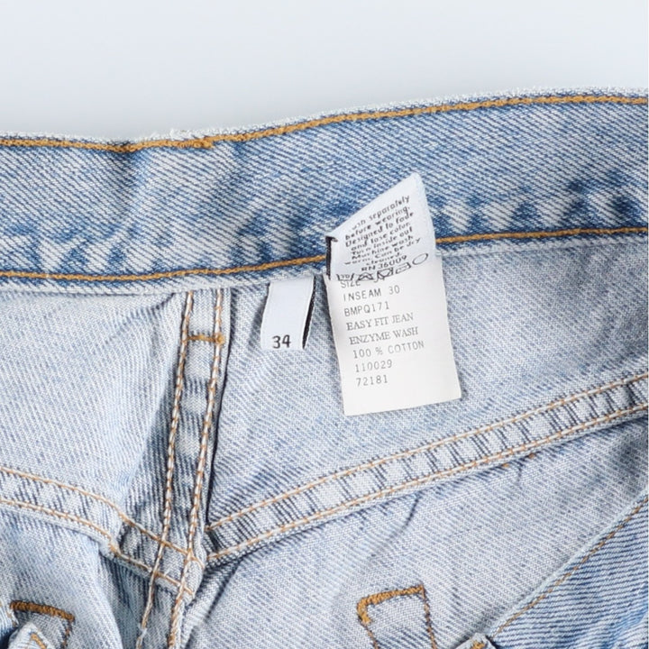 1990'S Calvin Klein Tapered Denim Pants, Made in USA, Men's Size W32 (approx.), Vintage cotton Blue type light blue Vintage Second Hand