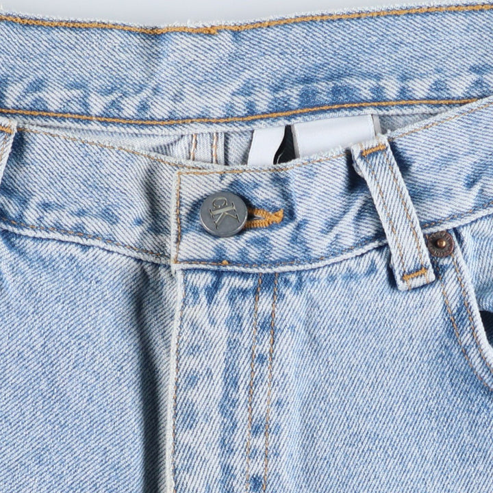 1990'S Calvin Klein Tapered Denim Pants, Made in USA, Men's Size W32 (approx.), Vintage cotton Blue type light blue Vintage Second Hand