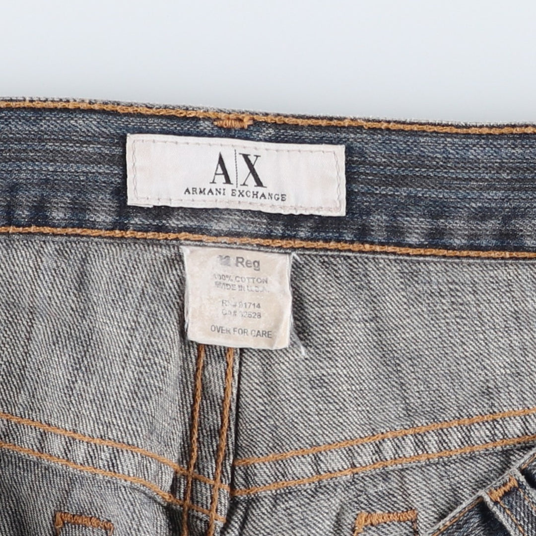 90s-00'S Armani Exchange Straight Denim Pants, Made in USA, Men's Size W33 (approx.), Vintage cotton blue type Vintage Second Hand