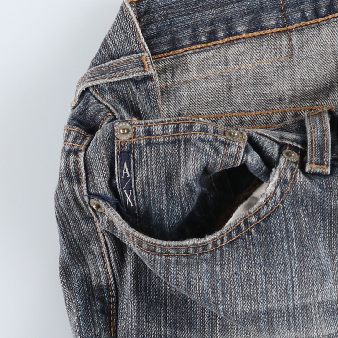 90s-00'S Armani Exchange Straight Denim Pants, Made in USA, Men's Size W33 (approx.), Vintage cotton blue type Vintage Second Hand
