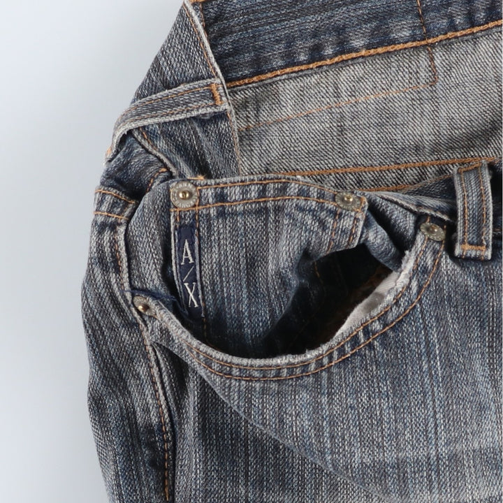 90s-00'S Armani Exchange Straight Denim Pants, Made in USA, Men's Size W33 (approx.), Vintage cotton blue type Vintage Second Hand