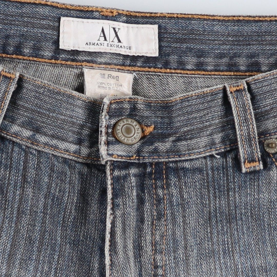 90s-00'S Armani Exchange Straight Denim Pants, Made in USA, Men's Size W33 (approx.), Vintage cotton blue type Vintage Second Hand