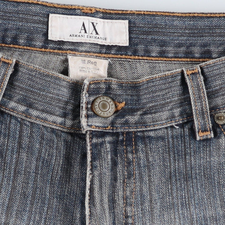 90s-00'S Armani Exchange Straight Denim Pants, Made in USA, Men's Size W33 (approx.), Vintage cotton blue type Vintage Second Hand