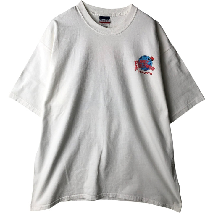 90'S PLANET HOLLYWOOD Advertising T-Shirt, Men's XL equivalent, Vintage cotton white type Vintage Second Hand