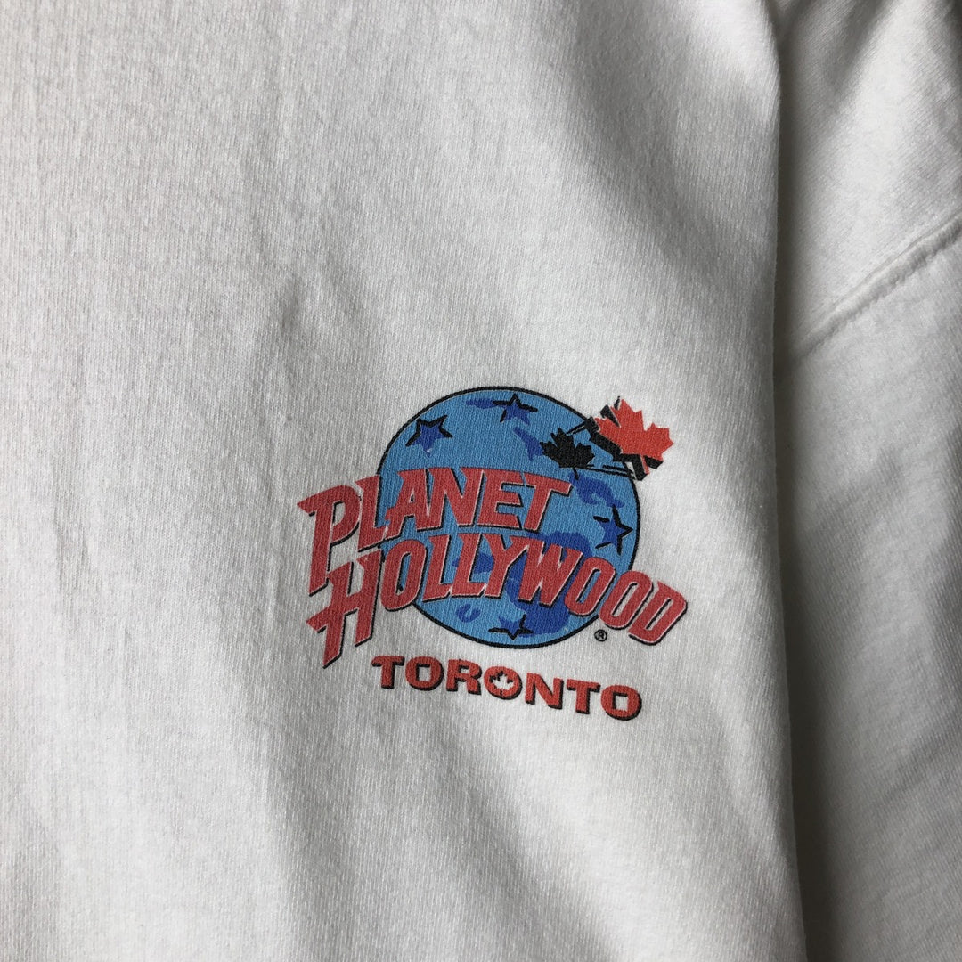 90'S PLANET HOLLYWOOD Advertising T-Shirt, Men's XL equivalent, Vintage cotton white type Vintage Second Hand