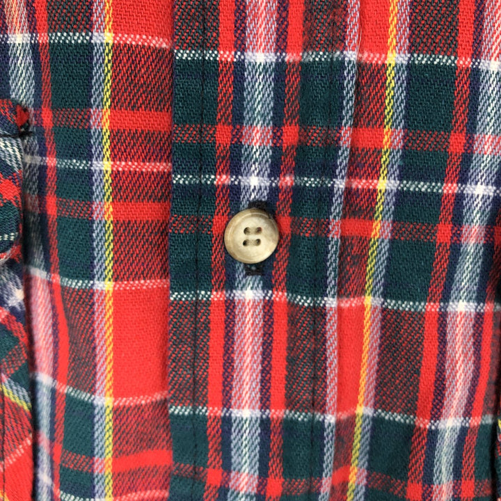1970'S Woolrich Long-Sleeve Flannel Check Shirt, Made in USA, Men's Size L (approx.), Vintage cotton red type Vintage Second Hand