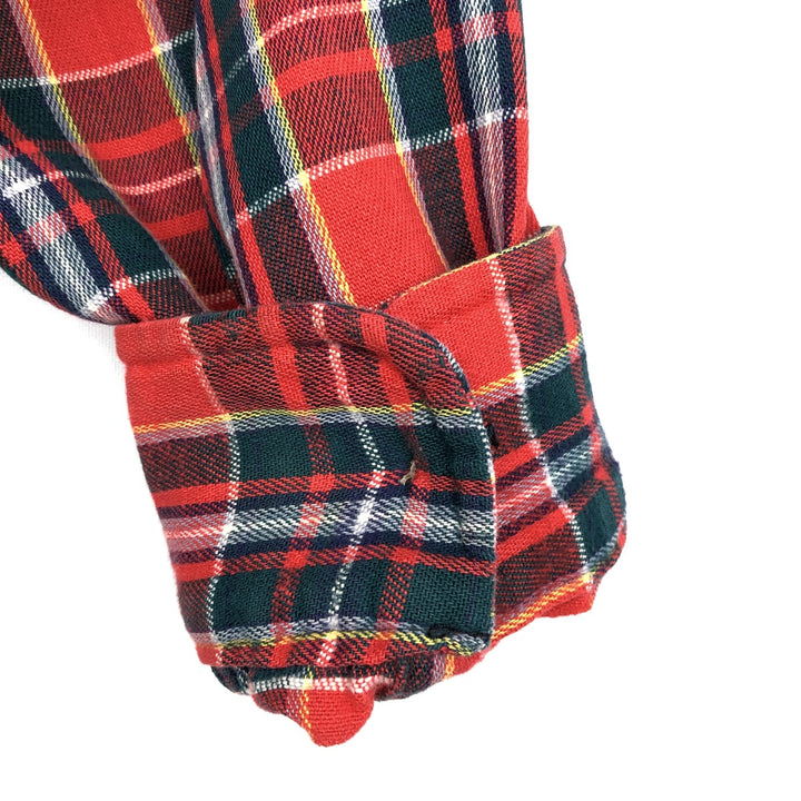 1970'S Woolrich Long-Sleeve Flannel Check Shirt, Made in USA, Men's Size L (approx.), Vintage cotton red type Vintage Second Hand