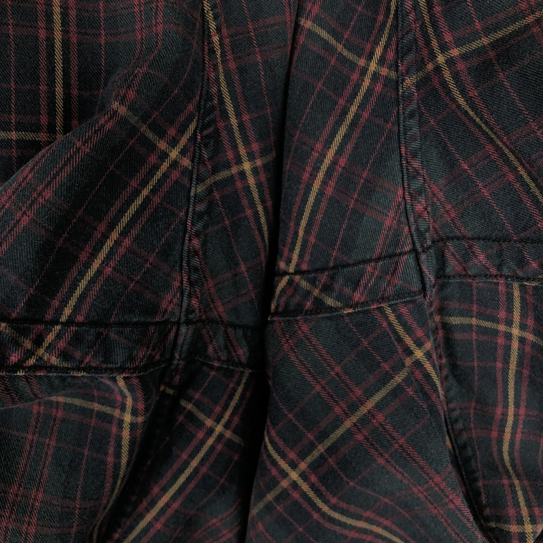Ralph Lauren Classic Fit Long Sleeve Button Down Light Flannel Check Shirt Men's XL cotton wine-red Vintage Second Hand