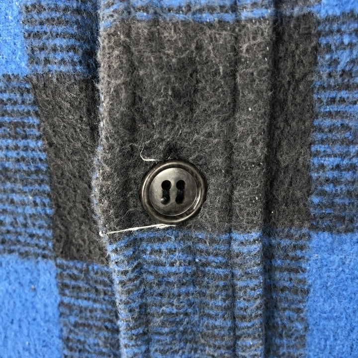 90'S Dickies Buffalo Check Long-Sleeve Heavy Flannel Check Shirt, Men's Size L (Equivalent), Vintage polyester blue type Vintage Second Hand