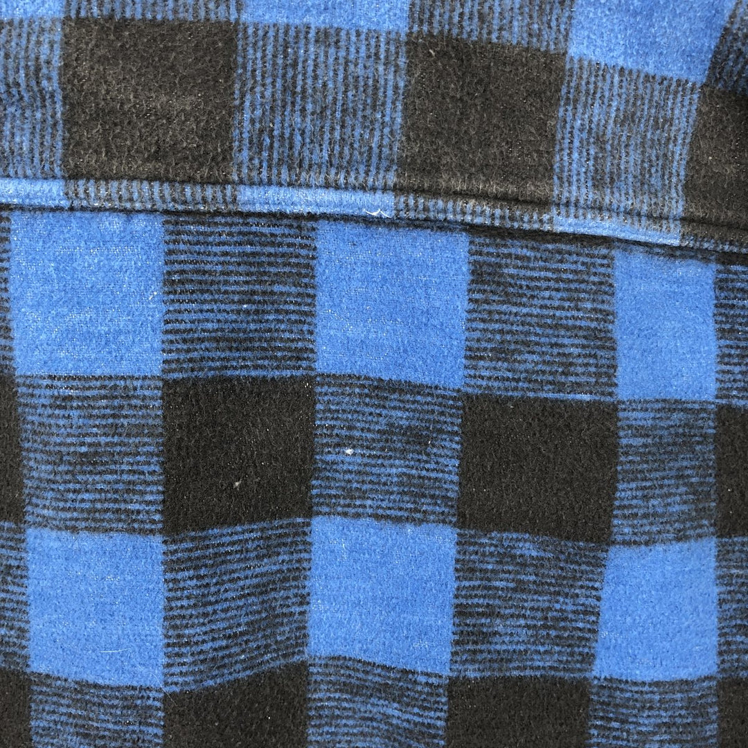 90'S Dickies Buffalo Check Long-Sleeve Heavy Flannel Check Shirt, Men's Size L (Equivalent), Vintage polyester blue type Vintage Second Hand
