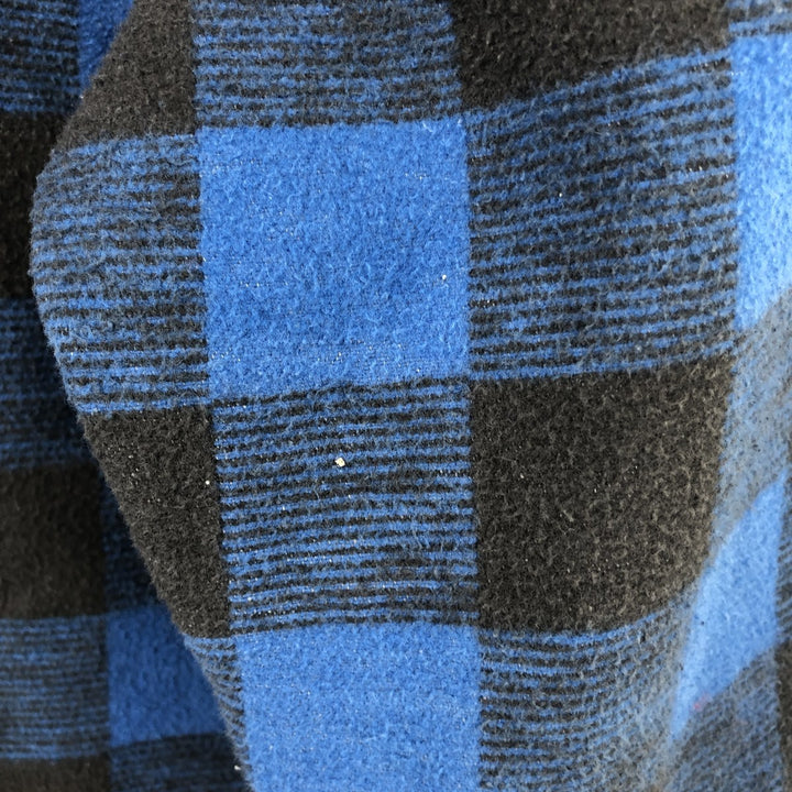 90'S Dickies Buffalo Check Long-Sleeve Heavy Flannel Check Shirt, Men's Size L (Equivalent), Vintage polyester blue type Vintage Second Hand
