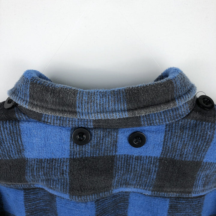 90'S Dickies Buffalo Check Long-Sleeve Heavy Flannel Check Shirt, Men's Size L (Equivalent), Vintage polyester blue type Vintage Second Hand