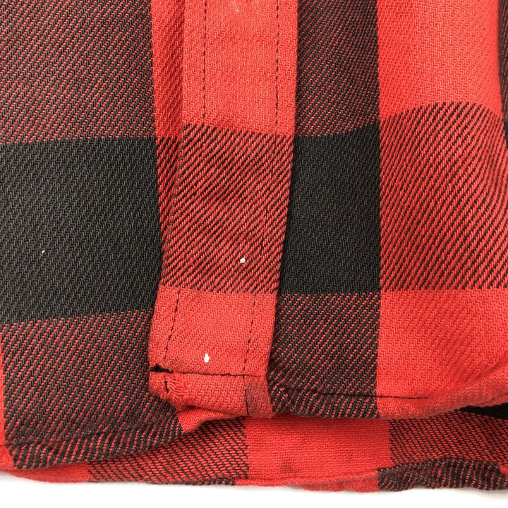 1980'S St. John's Bay Buffalo Check Long-Sleeve Light Flannel Shirt, Made in USA, Men's Size L (approx.) cotton red type Vintage Second Hand