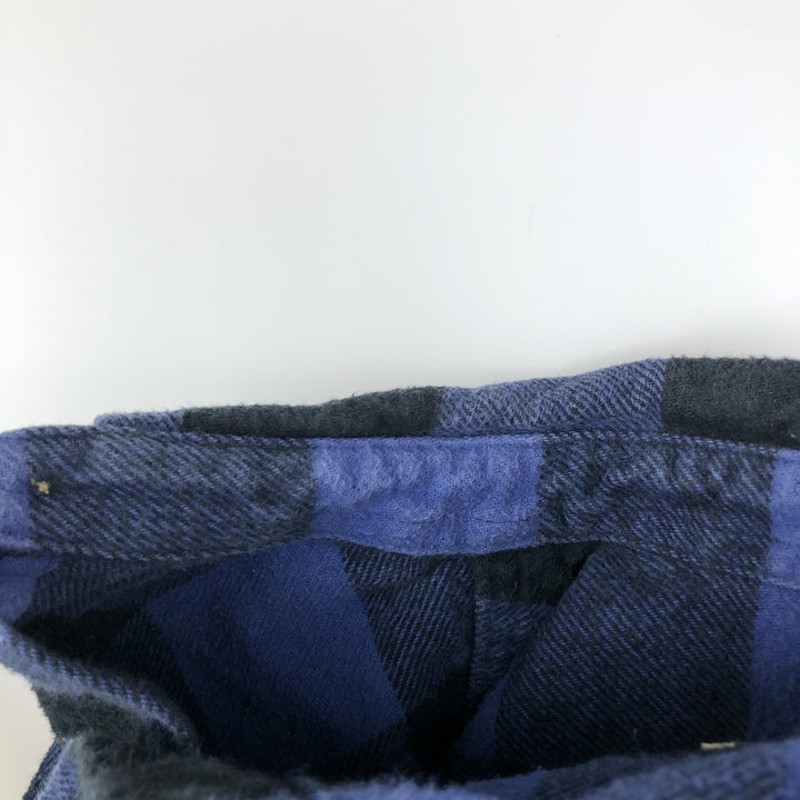 FIELD&STREAM Buffalo Check Long-Sleeve Heavy Flannel Check Shirt (Men's Size L) unclear blue type Vintage Second Hand
