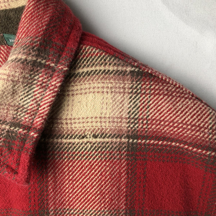 Orvis logo patch long-sleeved flannel check shirt, men's size XL. cotton wine-red Vintage Second Hand