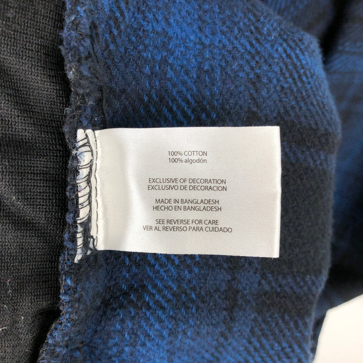 Orvis Ombre Check Long-Sleeve Button-Down Heavy Flannel Check Shirt, Men's Size XL (approx.) cotton blue type Vintage Second Hand