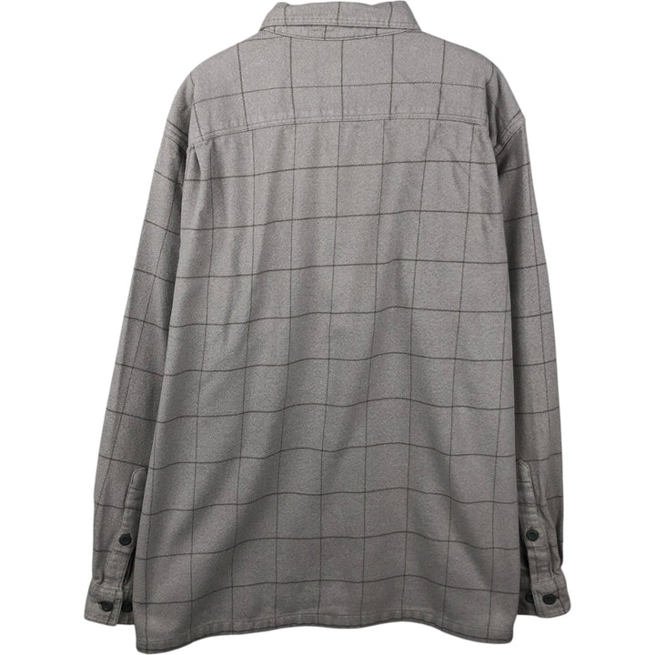 Patagonia Organic Cotton 53947FA17 Long-Sleeve Flannel Check Shirt, Boxy Shirt, Men's Size L (approx.) Organic cotton gray type Vintage Second Hand