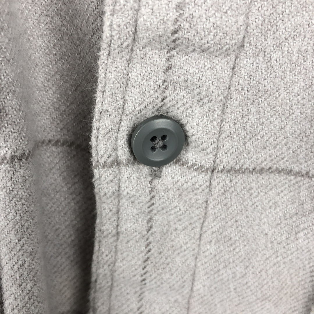Patagonia Organic Cotton 53947FA17 Long-Sleeve Flannel Check Shirt, Boxy Shirt, Men's Size L (approx.) Organic cotton gray type Vintage Second Hand
